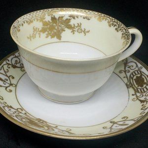 Bone China Gold & Cream.Cup and Saucer